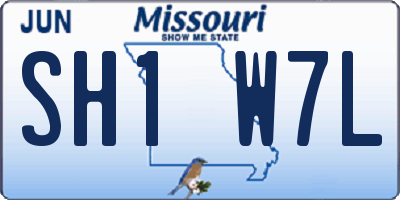 MO license plate SH1W7L