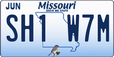 MO license plate SH1W7M