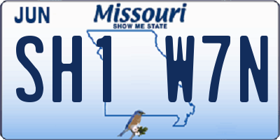 MO license plate SH1W7N