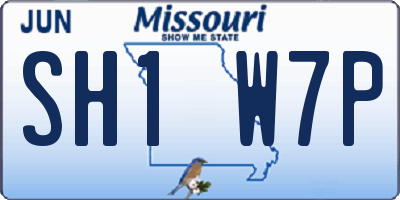 MO license plate SH1W7P