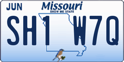 MO license plate SH1W7Q