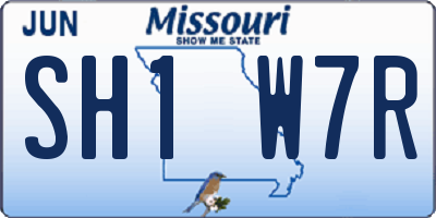 MO license plate SH1W7R