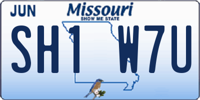 MO license plate SH1W7U