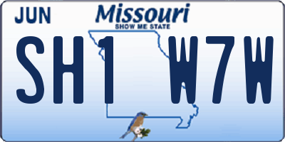 MO license plate SH1W7W