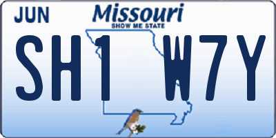 MO license plate SH1W7Y