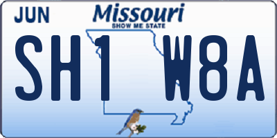 MO license plate SH1W8A
