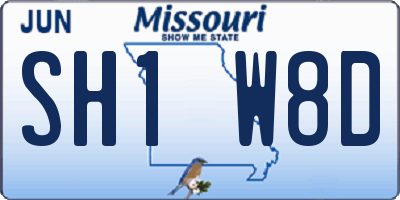 MO license plate SH1W8D