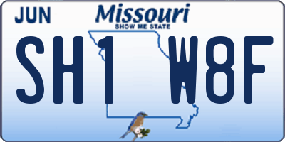 MO license plate SH1W8F