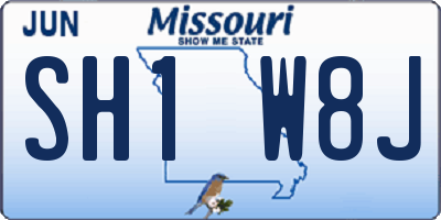 MO license plate SH1W8J