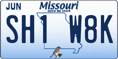 MO license plate SH1W8K