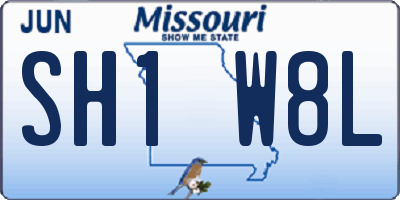 MO license plate SH1W8L