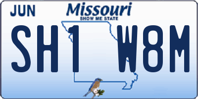 MO license plate SH1W8M