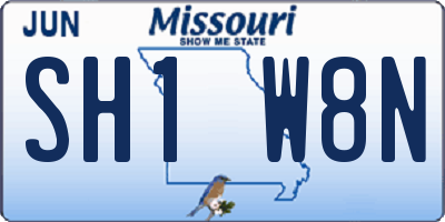 MO license plate SH1W8N