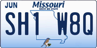 MO license plate SH1W8Q