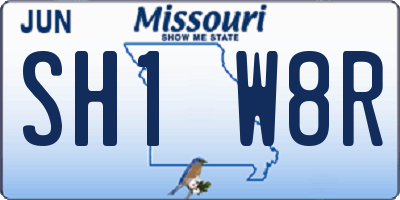MO license plate SH1W8R
