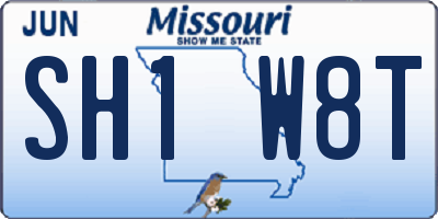 MO license plate SH1W8T