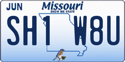 MO license plate SH1W8U