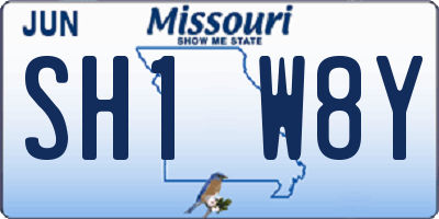 MO license plate SH1W8Y