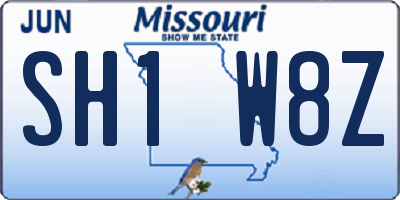 MO license plate SH1W8Z