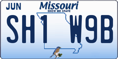 MO license plate SH1W9B