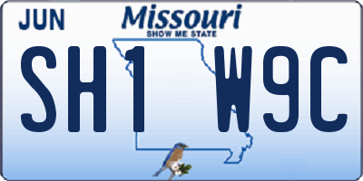 MO license plate SH1W9C