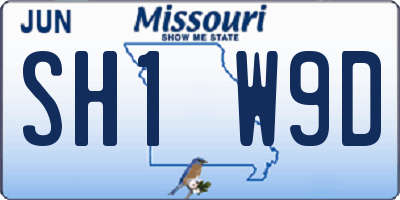 MO license plate SH1W9D