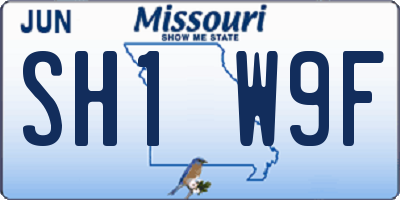 MO license plate SH1W9F