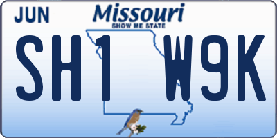 MO license plate SH1W9K