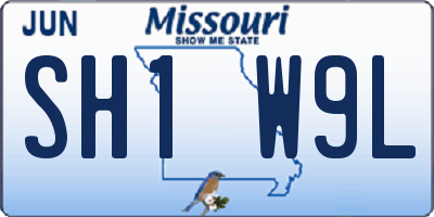 MO license plate SH1W9L