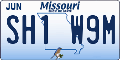 MO license plate SH1W9M