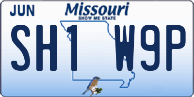 MO license plate SH1W9P