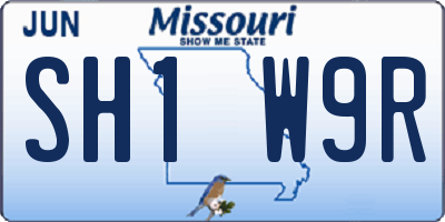 MO license plate SH1W9R