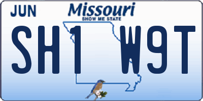 MO license plate SH1W9T