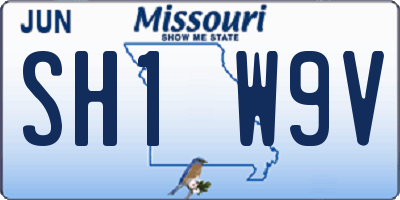 MO license plate SH1W9V