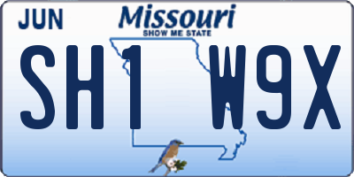 MO license plate SH1W9X