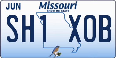 MO license plate SH1X0B