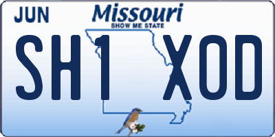 MO license plate SH1X0D