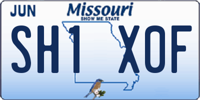 MO license plate SH1X0F