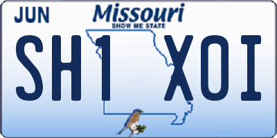 MO license plate SH1X0I