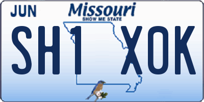 MO license plate SH1X0K