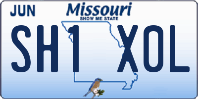 MO license plate SH1X0L