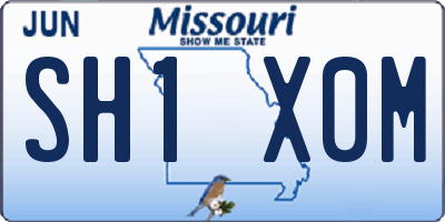 MO license plate SH1X0M