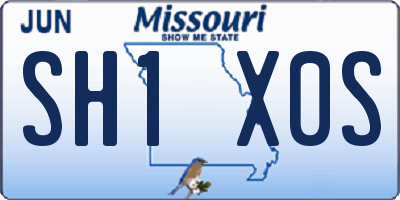 MO license plate SH1X0S