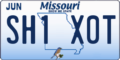 MO license plate SH1X0T