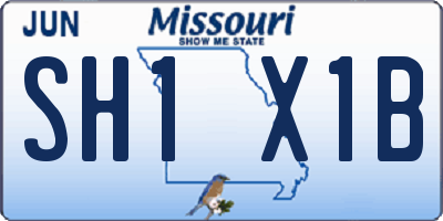 MO license plate SH1X1B