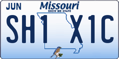 MO license plate SH1X1C