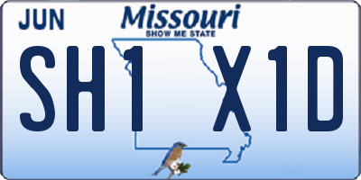 MO license plate SH1X1D