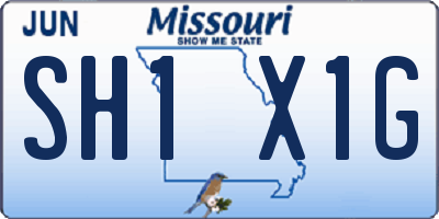 MO license plate SH1X1G