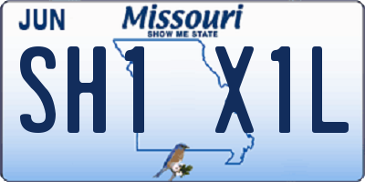 MO license plate SH1X1L