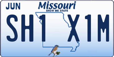 MO license plate SH1X1M